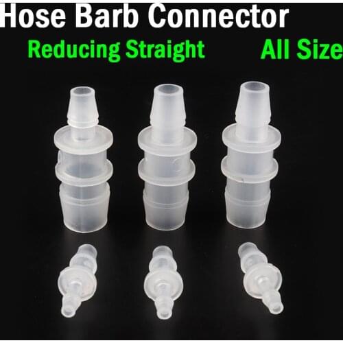 5PCS 11~15mm PE Plastic Pagoda Reducing Straight Connectors Hose Barb Two Way Connector Aquarium Air Pump Hose Fittings