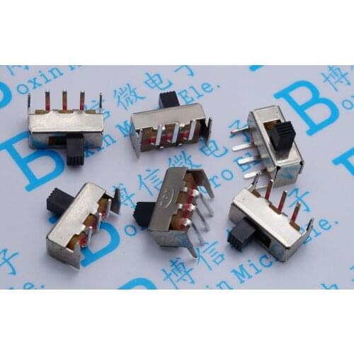 50pcs/SS12F23 Toggle switch Horizontal SS-12F23 5 Pin Handle 4MM Slide switch