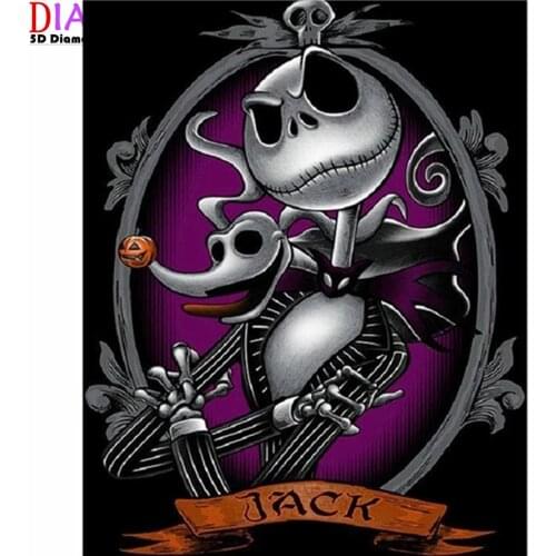 5D Diamond Painting Full SquareRound Jack From Nightmare Before Christmas Kit Diamond Embroidery Cross Stitch Rhinestone Mosaic