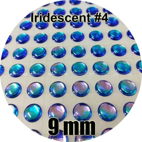 9mm 3D Iridescent #4 / 300pcs 3D Holographic Fish Eyes, Fly Tying, Jig, Lure Making, Craft