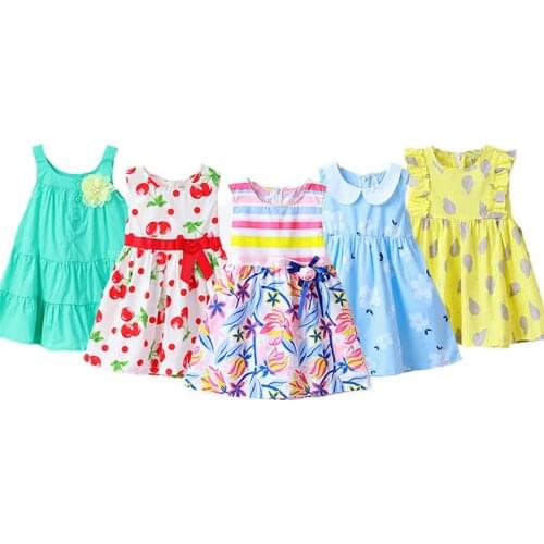 Abalacoco Girls Kids 100% Cotton Summer Printed Sundress Floral Casual Toddler Tutu Dress