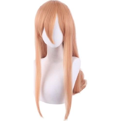 Anime Chainsaw Man Wig Power Cosplay Wigs 80cm long sraight Apricot Orange Fake Hair men women Heat Resistant Hair Perucas