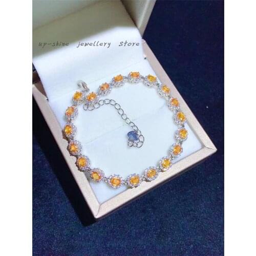 New style 925 silver inlaid natural citrine bracelet, womens bracelet, meaning fortune and fortune