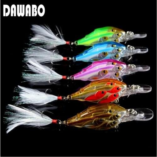 DAWOBO Fishing lures Sinking Minnow High Quality Tackle 70 mm 7g Wobblers Crankbait with 6 Hooks 3D Fishing Accessory