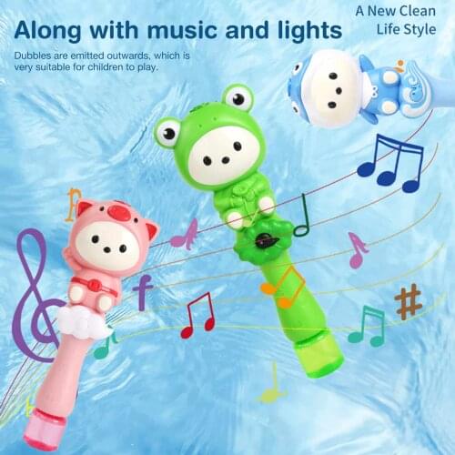 Kids Magic Wand Party Music Bubble Machine Blower Wand Toy Rechargeable Wedding Soap Bubble Pomperos Outdoor Toy For Children