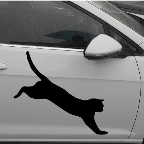 Length:65cm Black Cat Jumping Car Sticker For Cars Side Door, Truck Window , Motorhome Camper Vinyl Decal 8 Colors