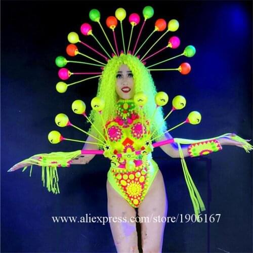 Fluorescent Sexy Lady Clothes Dance Team Performance Clothing Nightclub Armor Ballroom S Costume