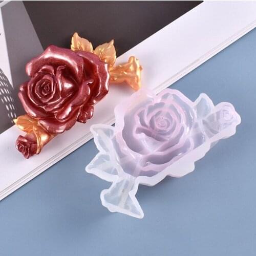 DIY Rose Flower Crystal Epoxy Mold For Handmade Jewelry Accessories Silicone Resin Mold Home Decorations Crafts Making tools