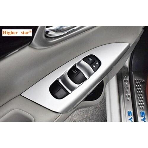 Higher star ABS chrome car door Handrail window switch decoration scuff protection plate cover for Nissan SYLPHY 2012-2016