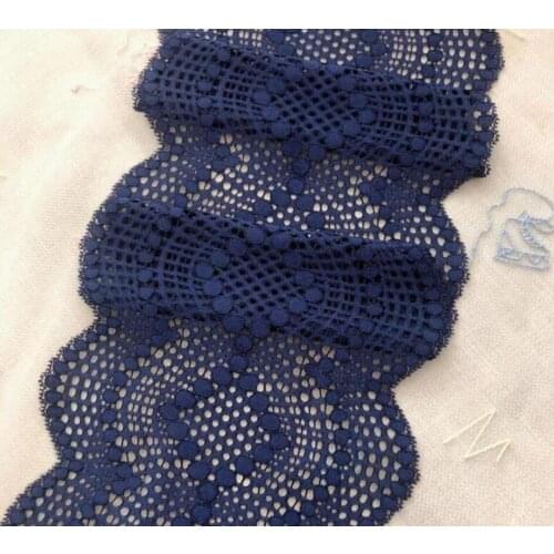 1 Meter Blue Exquisite Elastic Stretch Lace Trim High Quality Lace Fabric DIY Craft Sewing Dress Accessories