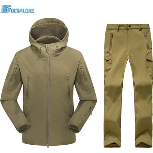 Camouflage sets Army Military combat Airsoft uniform jacket and pants Army windproof waterproof softshell camouflage suit