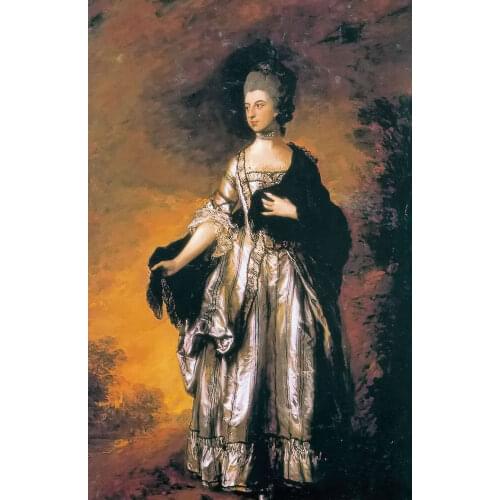 Classic Portrait Wall Art Pictures Oil Painting on Canvas for Home Decor Llady of The Viscount Isabella by Thomas Gainsborough