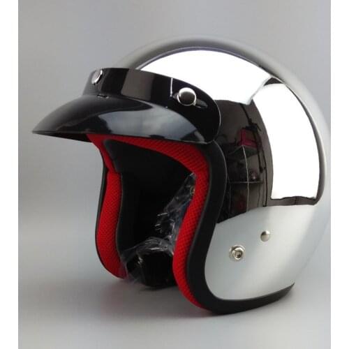 Motorcycle Retro Helmet Silver Plating JET Helmet Capacete Para Motocicleta Cascos Moto Racing Motorbike Capacete Motoqueiro DOT