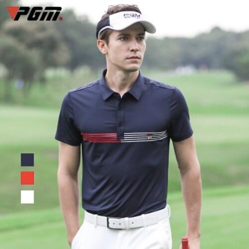 PGM Golf Men Short Sleeve T-Shirts Summer Clothing Match Ball Suit Mens Polo Shirt Quick Drying Breathable YF241 Wholesale