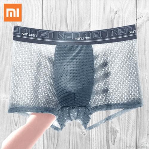 Xiaomi Mens Mesh Underpants 4pcs Cotton student Underpants Male Panties Breathable boxer Shorts U Convex Pouch Men boxer L-3XL