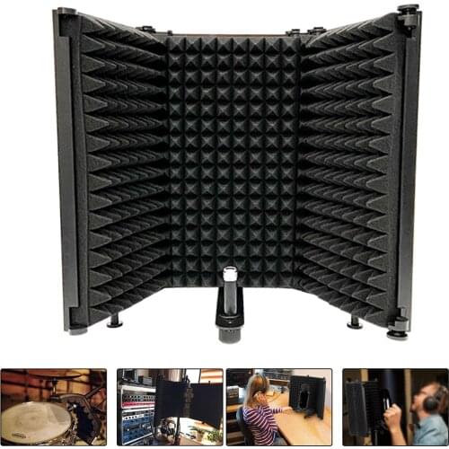 Profession Broadcast Studio Recording Microphone pop music Filter Wind Screen Mic Shield Plate Foldable Isolation Shield
