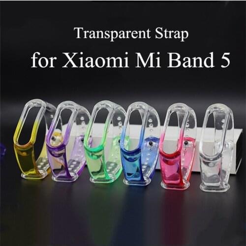Clear Strap for Xiaomi Mi band 6 5 Strap Transparent Glacier Silicone Wrist Straps Jelly Wristband for Miband 5 Bracelet