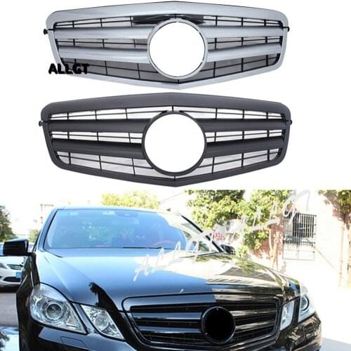 Car Front Hood Grill Grille Fit For Mercedes-Benz E-CLASS W212 2009 2010 2011 2012 2013Glossy Black Matt Chrome
