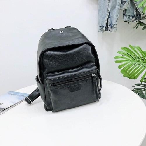 Famous Brand Backpack Women Backpacks Solid Vintage Girls School Bags for Girls Black PU Leather Women Backpack