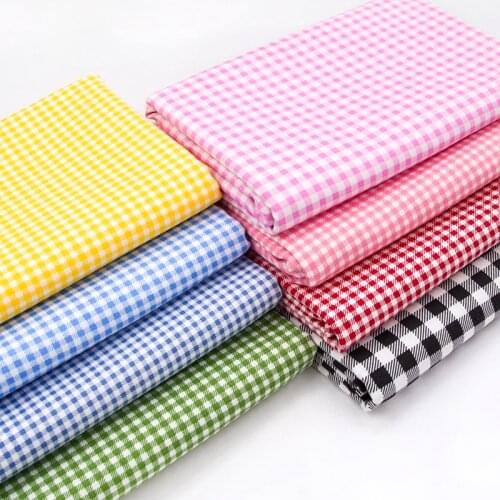 Rainbow Plaid Fabric Pure Cotton 100% Shirt Clothing Dress Bed Sheet Twill Fabrics Textile for Sewing Grid Brocade Black White