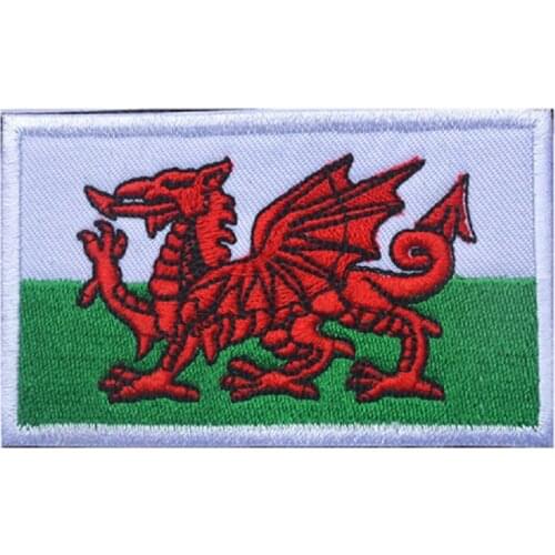 Welsh flag Embroidery Patch Welsh DIY Appliques For Hat Clothes