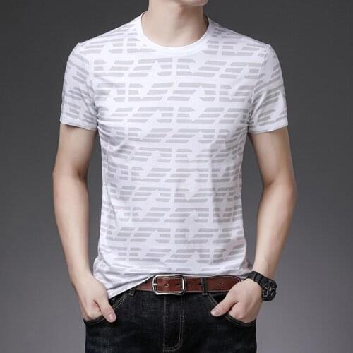 High quality luxury mulberry silk mens short-sleeved t-shirt mens fashion round neck t-shirt graphic t shirts best seller