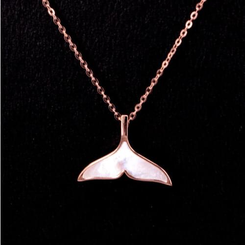 New Elegant And Beautiful Fishtail Shell Pendant Necklace For Women Love Gift Jewelry Titanium Steel Gold Color Necklace