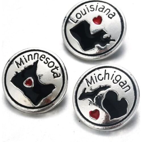 10pcs/lot Round Map Snap Button Jewelry Gold Ginger Metal 18mm Snap Buttons fit Snap Bracelet Bangles 9429