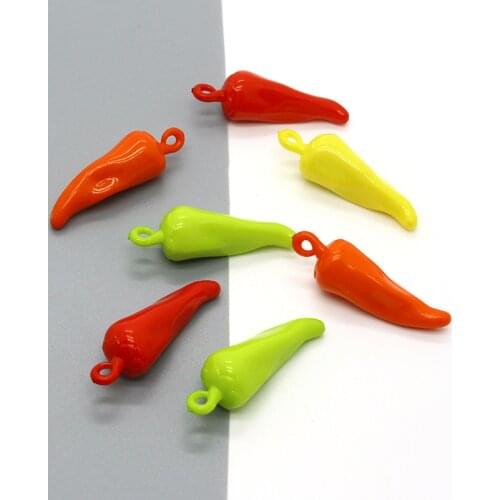 10pcs Cute Resin Small Pepper Earring Food Charms Handmade Bracelet Keychains Necklace Pendants Accessory Foods Mix Jewelry Make