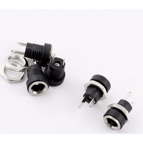 100PCS Copper 5.5mm X 2.1mm DC Socket Power Charger Plug Jack Female Panel Mount Connector