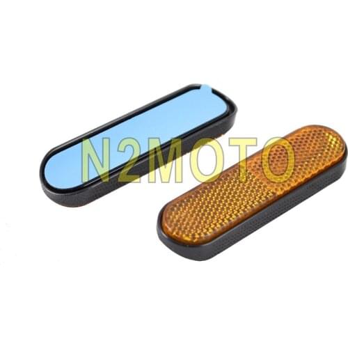 Amber 2 pcs Motorcycle Dirt Bike ATV Reflector Sticker Stick On Reflection Plate for Harley Chopper Cafe Racer