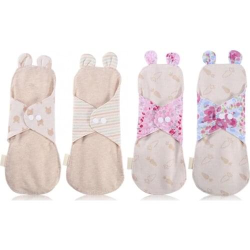 250mm Reusable Organic Cotton Menstrual Pad Washable Day & Night Panty Liner Sanitary Cloth Sanitary Towels Napkins Period Pads
