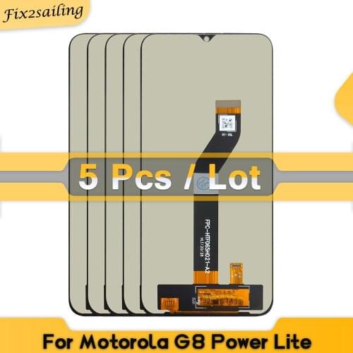 5 Pcs 6.5" New LCD For Motorola Moto G8 Power Lite XT2055-2 LCD Display Touch Screen Digiziter Assembly 100% Tested Worked Well