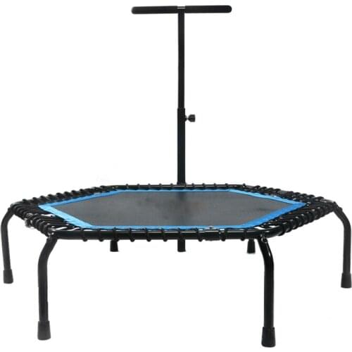 50 Inch Trampoline With Armrest, Trampoline for Children and Adult Workout Gym, Foldable Household Trampoline