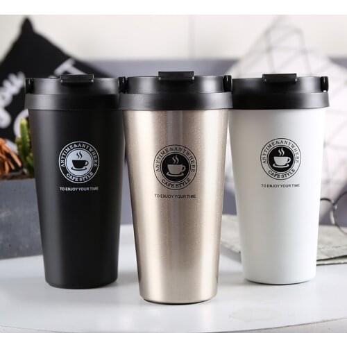 500ml Double Wall Stainless Steel Vacuum Flasks Car Thermocup Coffee Tea cup Travel Mug business Thermol Bottle Thermos Tumbler