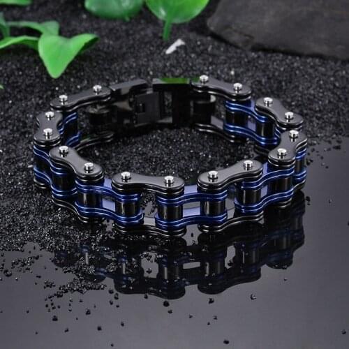 Stainless steel bracelet male models black geometric shapes cycling chain jewelry