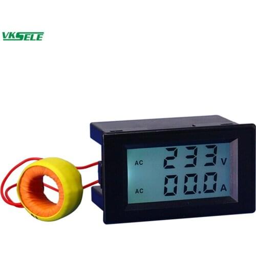 Digital display LCD AC voltmeter AV80-450V dual display current and voltage meter 200A ordinary screen D85-2042A