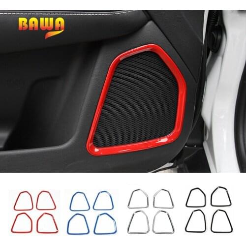 BAWA Interior Mouldings Car Door Stereo Speaker Decoration for Jeep Compass 2017-2018 ABS Door Audio Cover Frame