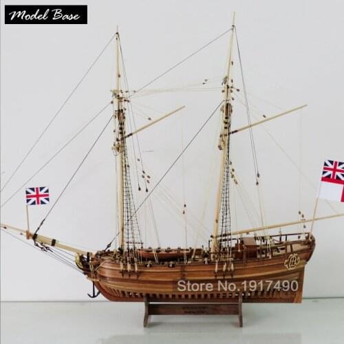 Wooden Ship Models Kits Diy Educational Toy Model Boats Wood 3d Laser Cut Scale 1/50 Hobby Halifax 1768 Resolution Full Rib Kit