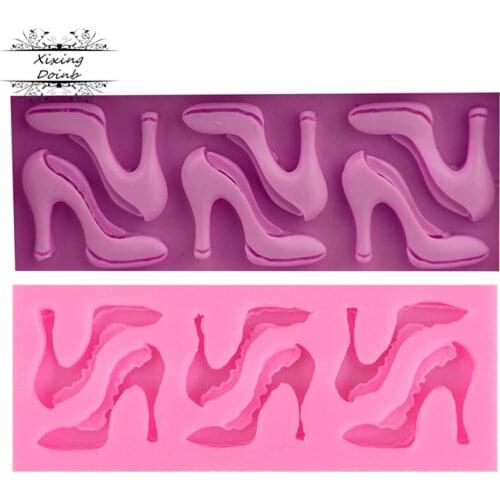 DIY high heel silicone soft candy mold Party cake decorating tool chocolate plaster mold