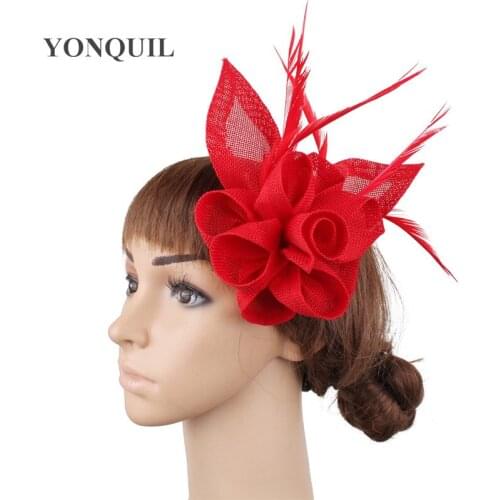 Elegant Ladies Women Cute Fascinator Hair Vlips Party Women Bridal Married Hair Wedding Headdress With Feather Decor Accessories