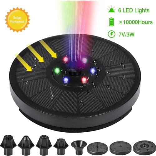 Solar Fountain Pump Waterproof With 8 LED Solar Panel Fountain Waterfall Floating Water Pump For Bird Bath Garden Decor Fountain