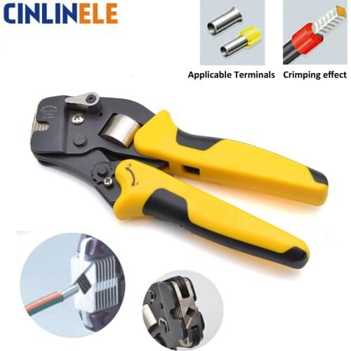 0.08-16mm 11-5AWG Exquisite Adjustable Precise Crimp Pliers VE Tube Bootlace Terminal Crimping Hand Tool HSC8 6-4 VSC10 16-4