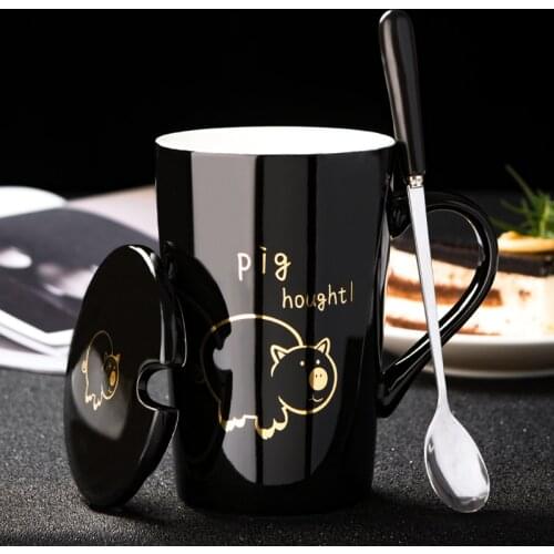Chinese Style 12 Zodiac Ceramic Mug New Bone China Cute Mug Personality Ceramic Tea Mug With Lid 420ml Heat Resistant Coffee Cup