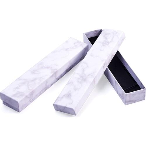 Pandahall 24pcs Cardboard Paper Jewelry Box Gift Case Display Gift Necklace Wedding Ring Boxes Rectangle White