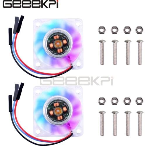 Raspberry Pi 5V Adjustable Speed Fan Colorful 7 Blades Quite Silent Heat Sink Mini Cooling PWM Fan for Raspberry Pi