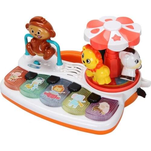 Animal Shape Multifunctional Musical Carousel Piano Educational Toy Kids Gift