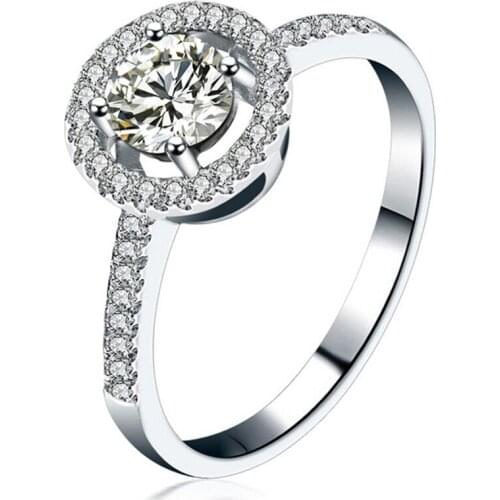 Fashion Jewelry Elegant Round Zircon Japanese And Korean Wedding Ring Womens Romantic Luxury Engagement Free Shipping