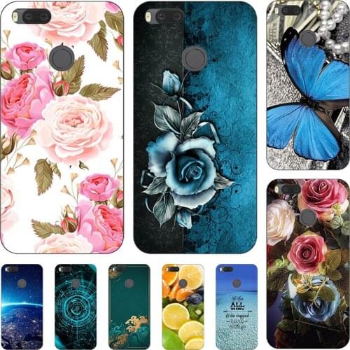 Fashion Flower Case For Xiaomi Mi5X Mi 5X For Xiaomi Mi A1 Cover Soft Silicone Cat Printing Capa Back Coque