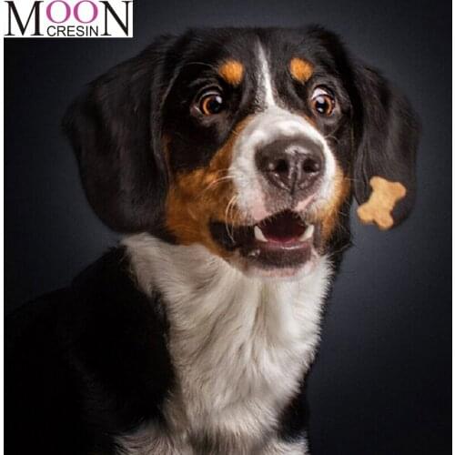 MOONCRESIN 3D Diamond Embroidery Animals Diy Painting Cross Stitch Dog Kits Mosaic Needlework Full Square Round Drill Rhinestone